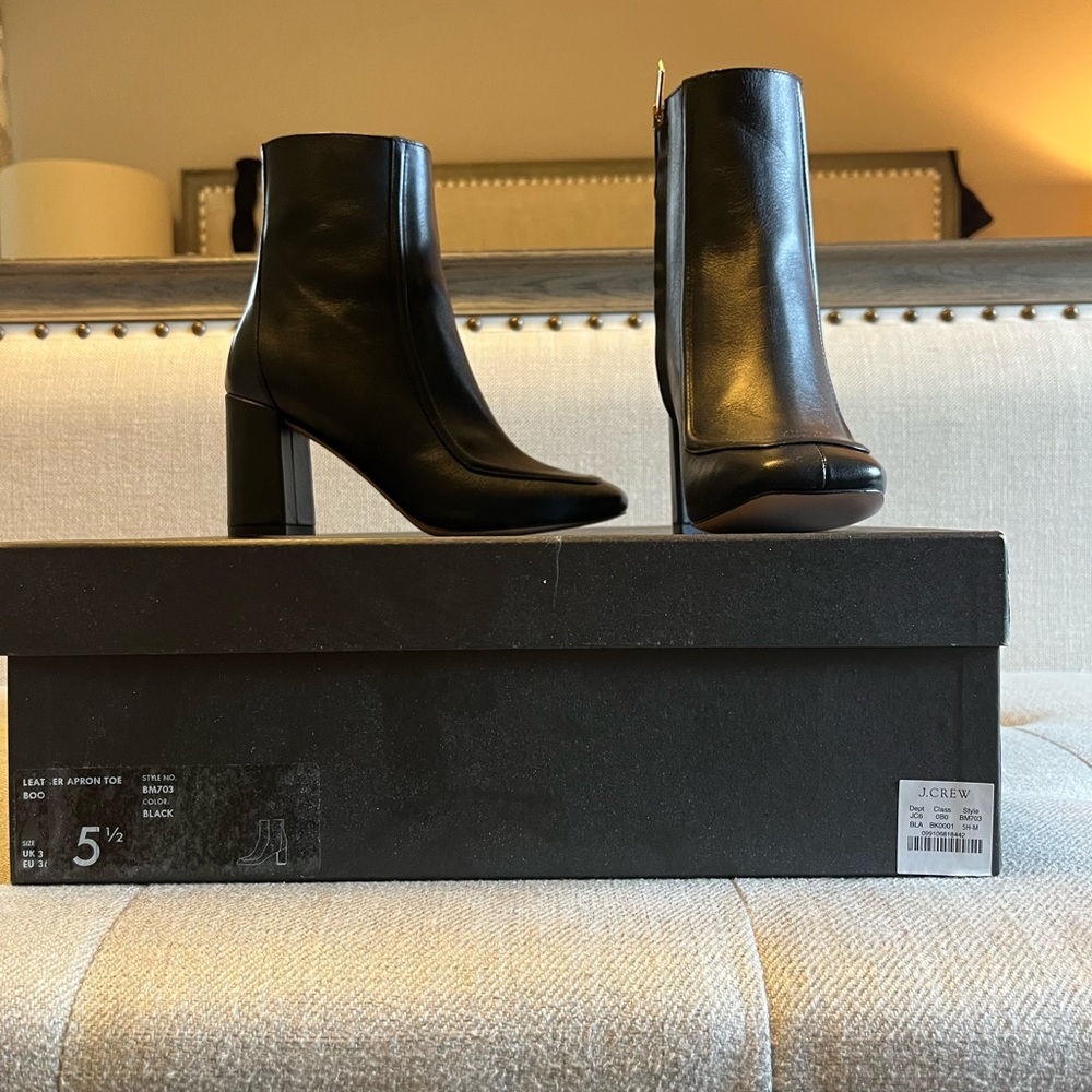 J. Crew Square-toe ankle boots in Italian leather